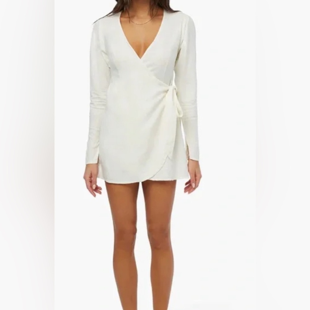 NWT WEWOREWHAT Linen wrap dress
